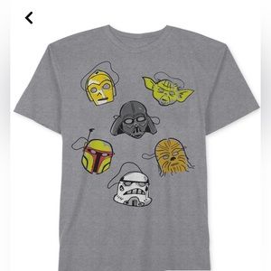 Star Wars The Grey Face Mask Shirt Sz 5 Boy Toddler Darth Vader Chewbacca Yoda.